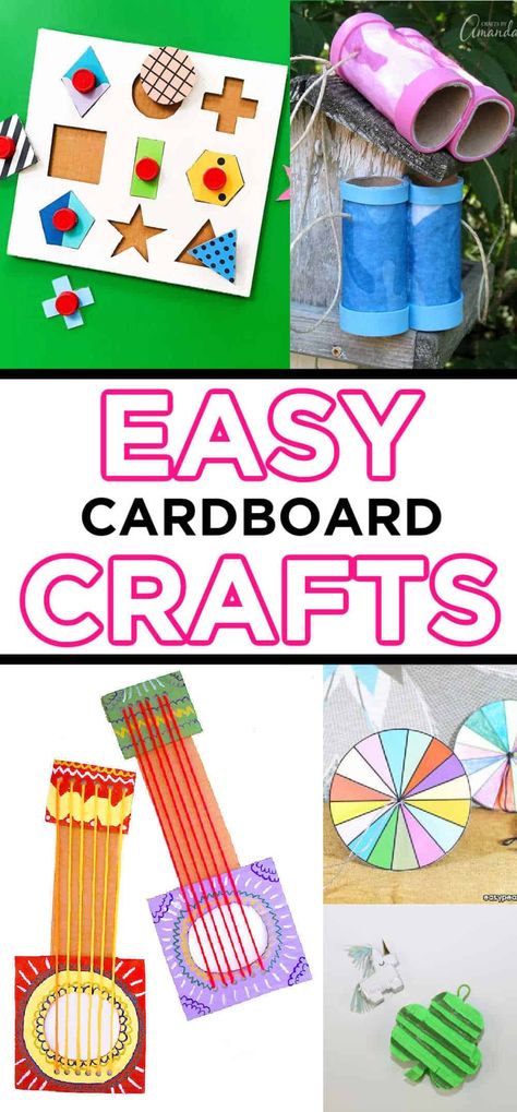 Turn those recycled boxes into some super fun easy cardboard crafts like DIY toys, fun craft ideas, and more! The kids will love them all! Cardboard Boxes Kids, Quick Easy Crafts, Fishing Games For Kids, Cardboard Gingerbread House, Small Projects Ideas, Keepsake Gift Ideas, Cardboard Christmas Tree, Colorful Crafts, Games Indoor