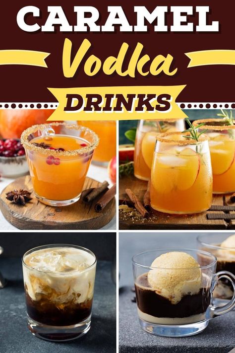 If you have a sweet tooth, you�’ll love these caramel vodka drinks. They’re the perfect way to sweeten up an evening alone or liven up your next party! Carmel Vodka Drinks, Drinks With Caramel Vodka, Caramel Vodka Drinks, Vodka Holiday Drinks, Salted Caramel Drinks, Carmel Vodka, Vanilla Vodka Drinks, Flavored Vodka Drinks, Smirnoff Drinks