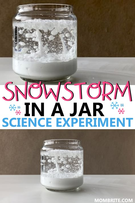 Snowstorm In A Jar, Winter Science Activities, Winter Stem, Winter Science Experiments, Fun Experiments, Science Experiment For Kids, Winter Science, Experiment For Kids, Winter Activities Preschool