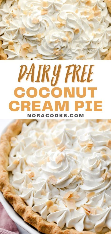 Dairy Free Pie Filling, Dairy Free Coconut Cream Pie, Paleo Coconut Cream Pie, Dairy Free Pie Recipes, Vegan Coconut Cream Pie, Dairy Free Pie, Butterscotch Pudding Dessert, Vegan Coconut Cream, Coconut Cream Dessert