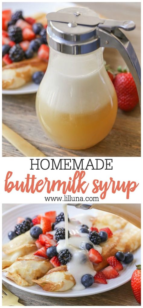 Buttermilk Syrup Recipe, Buttermilk Syrup, Traditional Breakfast, Homemade Buttermilk, Homemade Syrup, Buttermilk Pancakes, Syrup Recipe, Pancakes And Waffles, Breakfast Brunch Recipes