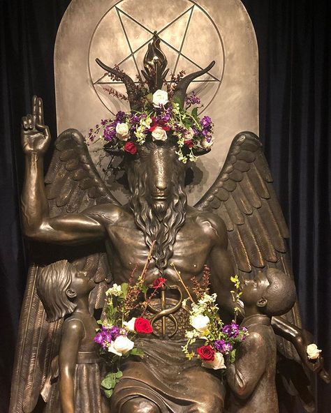 #hexennacht Floral installation @thesatanictemple by @shiva_honey Photo by @lex_corey_art • • • • • #satan #666 #satanic #satanism… Satanic Ritual, The Satanic Bible, Floral Installation, Ritual Oil, Rider Waite Tarot, Beltane, Ritual Candles, Dark Lord, A Level Art