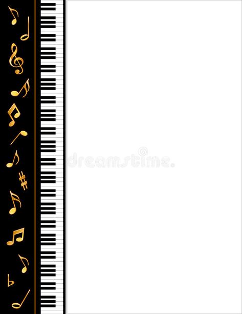 Grand Piano, Golden Music Poster. Ebony and Ivory poster with piano keyboard and , #AD, #Ivory, #Ebony, #piano, #poster, #Poster #ad Musical Borders Frames, Starry Nights Theme, Music Book Design, Music Border, Music Art Painting, Golden Music, Piano Pictures, Old Musical Instruments, Ebony And Ivory