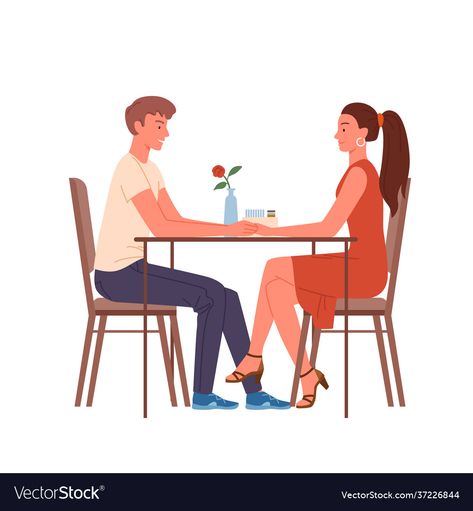 Hands Romantic, Sitting At Table, On Date, Love Scenes, Illustration Cartoon, Vector Images, Vector Free, Vector Illustration, Royalty Free