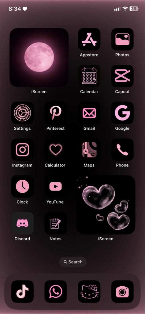 Black Pink Iphone Theme, Home Screen Layout Iphone Pink And Black, Black And Baby Pink Wallpaper, Dark Pink And Black Aesthetic Wallpaper, Black And Pink Homescreen Layout, Baby Pink And Black Aesthetic, Medium Widget Aesthetic Pink, Pink And Black Phone Theme, Black White And Pink Aesthetic