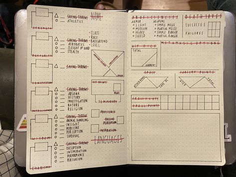 Dnd Bullet Journal, Dungeons And Dragons Journal, Dnd Sheet, Dnd Character Journal, Diaries Writing, D D Character Sheet, Dnd Character Sheets, Dnd Notebook, Character Journal