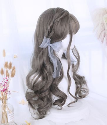 Brown Ombre Hair Color, Cute Wigs, Kawaii Wigs, Brown Ombre Hair, Hair References, Anime Wigs, Kawaii Hairstyles, Curly Hair Wig, Penteado Cabelo Curto