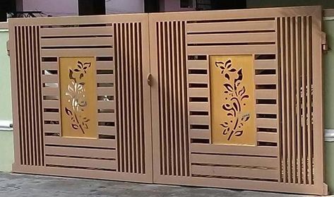 Latest Gate Design, Pagar Modern, Iron Main Gate Design, Gate Design Ideas, Modern Main Gate Designs, Home Gate Design, Gate Wall Design, Grill Gate, Gate Designs Modern