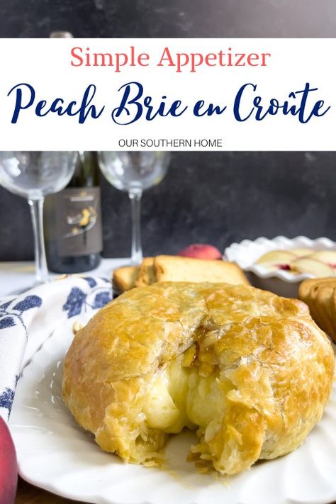 Peaches Appetizer, Peach Brie, Peach Appetizer, Peach Bars, Desserts Peach, Peaches Recipes, Cobbler Peach, Brie Cheese Recipes, Brie En Croute