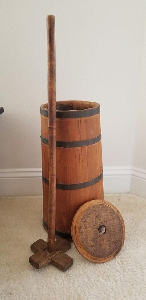 Butter Churner Vintage, Diy Butter Churn, Butter Churner, Antique Butter Churn, Butter Churns, Wood Butter, Wooden Kitchenware, Butter Churn, Wood Things