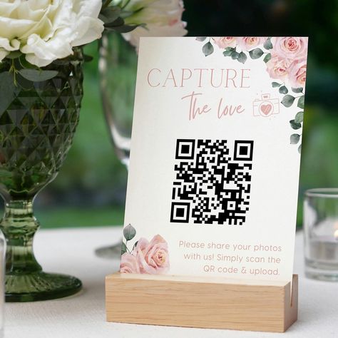 One of our favourite new products, available on the website - QR Code Image Sharing Signs The perfect way to have your guests effortlessly share their captured memories with you 📷🩷💍 #weddingphotos #weddingdecorideas #weddingsigns #weddingstationeryuk #bridetobe2024 #bridetobe2025 Ceremony Signage, Wedding Reception Signage, Newspaper Wedding Programs, Reception Signage, Qr Code Sign, Bride Guide, Floral Photo, Custom Bridal, Wedding Memorial