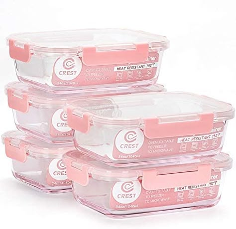 Glass Meal Prep Containers, Containers For Kitchen, Glass Meal Prep, Food Storage Container Set, Airtight Food Storage, Airtight Food Storage Containers, Meal Prep Containers, Glass Food Storage Containers, Glass Food Storage