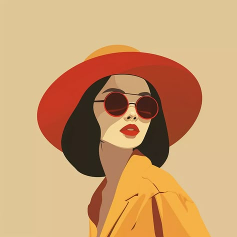 🎁🌟Charming Illustrations with Premium Midjourney Prompts: Click the Link in my Bio🔗👈 Hat And Sunglasses, Illustration Art Design, Flat Design Illustration, Art And Craft Videos, Female Art Painting, Art Painting Gallery, Cute Doodles Drawings, Digital Marketer, Girly Art Illustrations