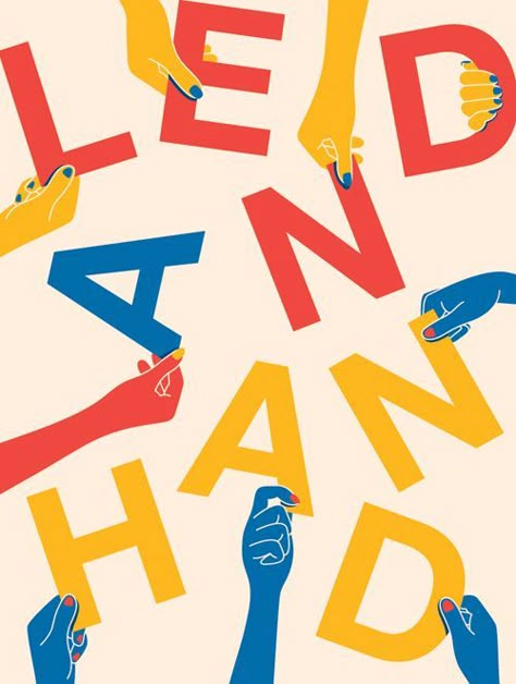 Lend a hand... #crowdfunding, Graphic Design Inspo, Typography Letters, Books Art, Typography Inspiration, Freelance Illustrator, Design Graphique, Graphic Design Inspiration, Graphic Design Illustration, Typography Design