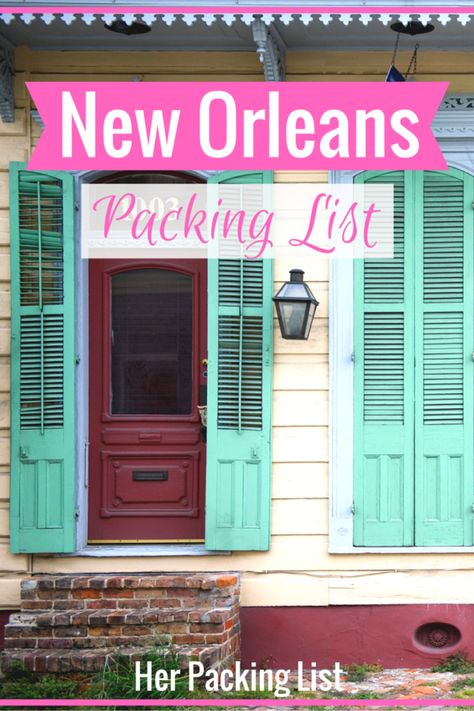 New Orleans Packing List Summer, New Orleans Packing List, New Orleans Fall, Beachbody Summit, Distressed Shutters, Nola Trip, Weekend In New Orleans, Female Packing List, Her Packing List