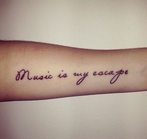 Escape Tattoo, Music Is Life Tattoo, Music Lover Tattoo, Music Quote Tattoos, Courage Tattoos, Second Tattoo, Black Men Tattoos, Tattoo Music, My Escape