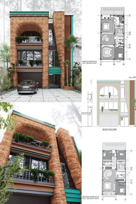 The Brick House project is an attempt to restore traditional Iranian values. By combining cultural values ​​and modern architecture, the Iranian architecture firm IVAN Architects led by Sara and Soode Nemati presented a duplex house with a modern Iranian urban life approach in Golestan, Iran. #architecture #house #fashion #decor #diy #homedecor #amazingarchitecture #interiordesign #contemporanyhome #modern #residence #designer Post Modern Exterior Design, Iran House Architecture, Traditional Elevation Designs For House, Brick Residential Architecture, Residence Plan Architecture Design, Post Modern Architecture House, New Traditional Architecture, Traditional Iranian Architecture, Brick House Architecture