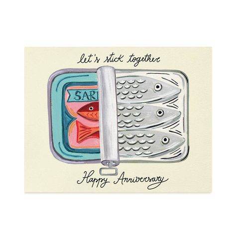 Anniversary Card Illustrated by Canadian artist, Paige & Willow. Printed using responsibly sourced papers and sustainable-friendly inks. 4.25 x 5.5 inches Single card plus envelope Blank inside for your own message Diy Anniversary Cards, Anniversary Cards Handmade, Funny Postcards, Diy Anniversary, Cards For Boyfriend, Wedding Invitation Card Design, Unique Greeting Cards, Our Friendship, Invitation Card Design