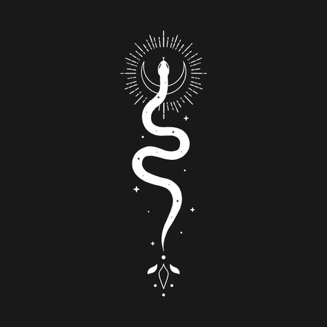 Celestial Snake - Celestial - T-Shirt | TeePublic Celestial Snake Art, Celestial Tattoo Simple, Serpent Sigil, Celestial Snake Tattoo, Kundalini Awakening Art, Stitch Template, Celestial Snake, Awakening Art, Celestial Tattoo