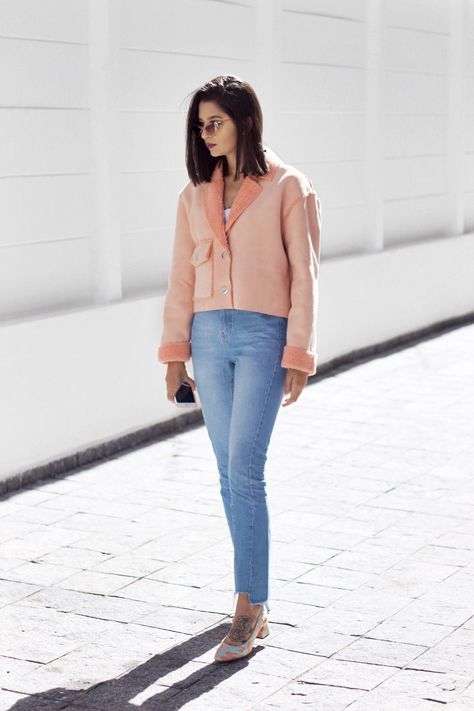 zara, jacket, denim, zara shoes, salmon, pink Zara Jacket, Jacket Denim, Zara Shoes, Salmon Pink, Mom Jeans, Zara, Pants, Pink, Trousers