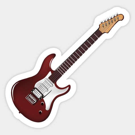 Guitar -- Choose from our vast selection of stickers to match with your favorite design to make the perfect customized sticker/decal. Perfect to put on water bottles, laptops, hard hats, and car windows. Everything from favorite TV show stickers to funny stickers. For men, women, boys, and girls. Music Journal Stickers, Stickers For Laptop Ideas, Computer Stickers Printable, Guitar Stickers Aesthetic, Guitar Stickers Ideas, Laptop With Stickers Aesthetic, Music Stickers Printable, Electric Guitar Stickers, Lap Top Stickers