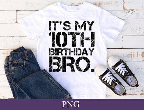 Birthday Shirt Design, Birthday Traditions, Png Vintage, Retro Birthday, 10th Birthday Parties, Birthday Boy Shirts, Tshirt Ideas, Birthday Tshirts, 12th Birthday