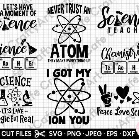 $2,40 $4,80 Stem Shirt Design, Science Teacher Shirts Designs, Science Teacher Gifts Diy, Science Svg Files Free, Science Teacher Tshirts, Science Shirts For Teachers, Teacher Cricut Shirts, Science Teacher Shirts, Science Teacher Quotes