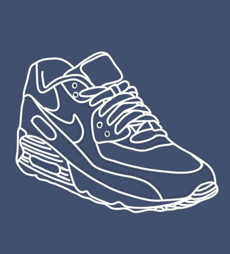 Nike Air Max Drawing, Air Max Drawing, Sneakers Illustration Nike, Nike Shoes Illustration, Retro Nike Shoes, Max Tattoo, Shoe Illustration, Female Fatale, Shoes Vector