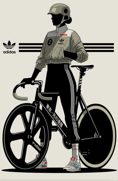 Logo Bike, Bicycle Illustration, Adidas Art, Urban Bicycle, Bike Illustration, Fixed Bike, Design Cake, Fixie Bike, Fixed Gear Bike