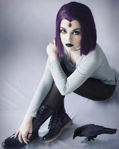 JinxKittie | Kelsey Atkins (@jinxkittiecosplay) on Instagram: “More Teen Titans Raven cosplay inspired by @_picolo! #cosplay #cosplayer #jinxkittiecosplay #raven…” Teen Titans Cosplay, Punk Genres, Raven Cosplay, Goth Subculture, Dc Cosplay, Raven Teen Titans, Marvel Photo, Female Pose Reference, Casual Cosplay