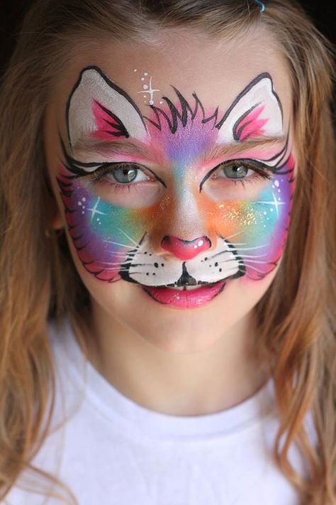 Nadine's Dreams | Photo Gallery | Calgary Puppy Face Paint, Face Painting Unicorn, Rainbow Face Paint, Halloween Makeup For Kids, Kitty Face Paint, Animal Face Paintings, Girl Face Painting, Face Painting Tutorials, Rainbow Face