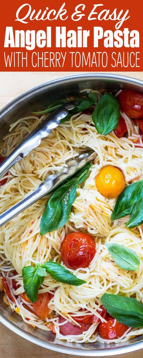 Angel Hair Pasta Recipes, Tomatoes Dinner, Pasta Bakes, Yummy Pasta, Cherry Tomato Sauce, Main Entrees, Pasta Meals, Cherry Tomato Pasta, Cooking Tomatoes