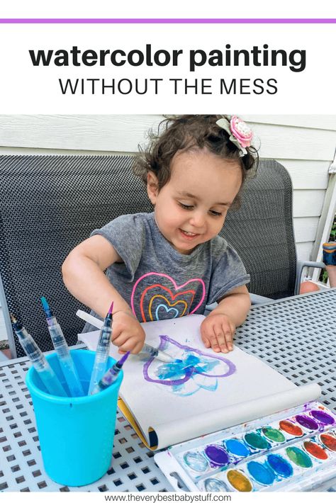 Watercolor Painting Ideas For Toddlers Painting Ideas For Toddlers, Cotton Ball Crafts, Watercolor Painting Easy, Buddha Board, Watercolor Painting Ideas, Kid Summer, Water Brush Pen, Toddler Painting, Activity For Toddlers