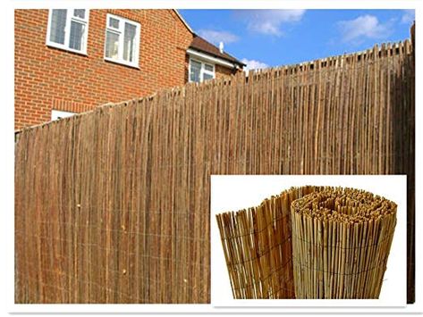 Natural Peeled Reed Screening Roll Garden Screen Fence Fencing Panel 4m (1m  x  4m) Pub Shed Ideas, Reed Fencing, Rolled Fencing, Metal Garden Screens, Wood Picket Fence, Garden Screen, Pub Shed, Natural Fence, Garden Fence Panels