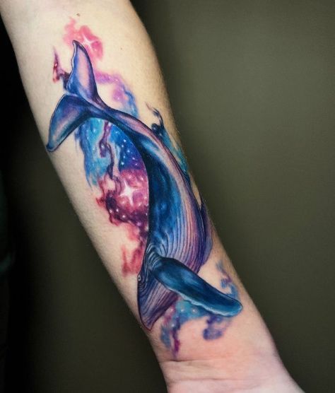 12 Eye Catching And Amazing Whale Tattoo Ideas Whale Ocean Tattoo, 52hz Whale, Purple Whale Tattoo, Blue Whale Tattoo, Whale Tattoo Color, Watercolor Whale Tattoo, Whale Tattoo Ideas, Unique Whale Tattoo, Whale Tattoo Colorful