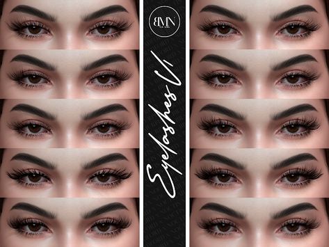 3D Eyelashes V1 - MURPHY x BRADFORD x NOCTIS Hollywood Lashes, Mods Sims 4, Sims 4 Piercings, Sims 4 Cc Eyes, Die Sims 4, The Sims 4 Skin, Makeup Cc, Cat Eye Lash, Pelo Sims