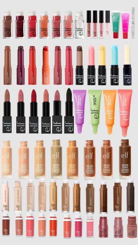 #elfcosmetics Elf part 1. Elf Sheer Slick Lipstick Swatches, Elf Lip Tint, Elf Cosmetics Must Haves, Drugstore Lip Products, Elf Lip Lacquer, Elf Makeup Products, Elf Lip Gloss, Best Drugstore Lip Gloss, Elf Lipstick