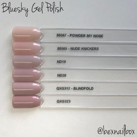 𝙍𝙚𝙗𝙚𝙘𝙘𝙖 on Instagram: “Bluesky Gel Polish Comparison Picture 💕 #blueskybabe #blueskygelpolish #blueskynails #instanails #gelnails #nails #nailswatch” Bluesky Gel Polish Swatches, Gel Polish Swatches, Bluesky Nails, Bluesky Gel Polish, Gel Polish Nail Designs, Neutral Nails, Minimalist Nails, Nail Polish Colors, Gorgeous Nails