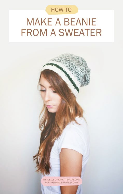 Sew Beanie, How To Make A Beanie, Diy Beanie, Sweater Tutorial, Diy Fashion Trends, Diy Pants, Diy Jeans, Diy Vetement, Trendy Sewing