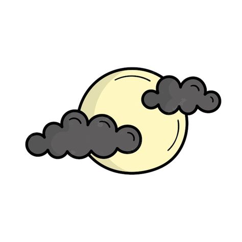 Full Moon Doodle, Full Moon With Clouds, Full Moon Drawing, Moon With Clouds, Doodle Style, Moon Drawing, Vector Photo, Image Collection, Full Moon