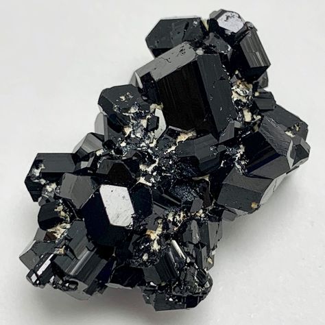 Tourmaline var. Schorl - Splendid Cluster of Terminated Black Schorl Tourmaline Crystals - This Specimen is from the Erongo Mountains, Erongo Region, Namibia — #GEMandM #Tourmaline #BlackTourmaline #Crystals #Schorl #Geology #Science #SchorlTourmaline #Rocks #Gemstones #Minerals #FineMinerals Schorl Tourmaline, Crystal Grids, Fine Minerals, Diamond Quartz, Minerals And Gemstones, Rock Hounding, Tourmaline Crystal, 2024 Vision, Crystal Grid