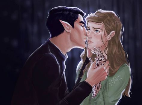 "...his mouth met with my cheek, and he licked away a tear.  It took me a long while to realize that Rhysand, whether he knew it or not,… Charlie Bowater, Under The Mountain, Sarah Maas, Sara J Maas, Roses Book, Feyre And Rhysand, A Court Of Wings And Ruin, Sarah J Maas Books, A Court Of Mist And Fury