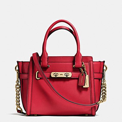 COACH SWAGGER 21 IN GLOVETANNED LEATHER Rolling Duffle Bag, Laptop Messenger Bags, Red Currant, Daily Bag, Rattan Bag, Travel Handbags, Leather Coach, Coach Swagger, Leather Messenger Bag