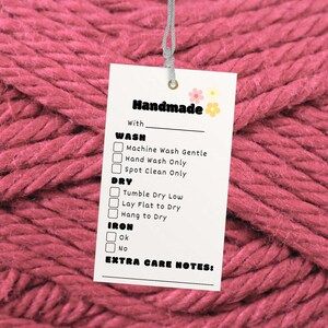 Care Cards for Knits - Handmade Crochet Care Tags - Washing Instructions Knits - Crochet Washing Instructions - Printable Care Card Tags Embroidery Quilts, Crochet Products, Crochet Outfit, Opening An Etsy Shop, Crochet Design Pattern, Group Boards, Craft Markets, Crochet Design, Care Tag