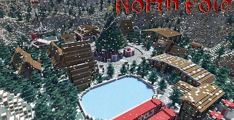 North Pole | Merry Christmas | Minecraft Building Inc North Pole Minecraft, Minecraft North Pole, Minecraft Amazing Builds, Minecraft V, Minecraft P, Modern Minecraft, Modern Minecraft Houses, Minecraft Village, Map Ideas