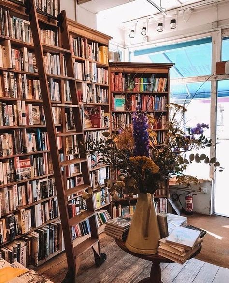 #bookshop #career #dreamlife Dream Bookstore, Bookshop Café, Bookstore Aesthetic, Bookstore Design, Library Cafe, Bookstore Cafe, Cozy Coffee Shop, Dream Library, Beautiful Library