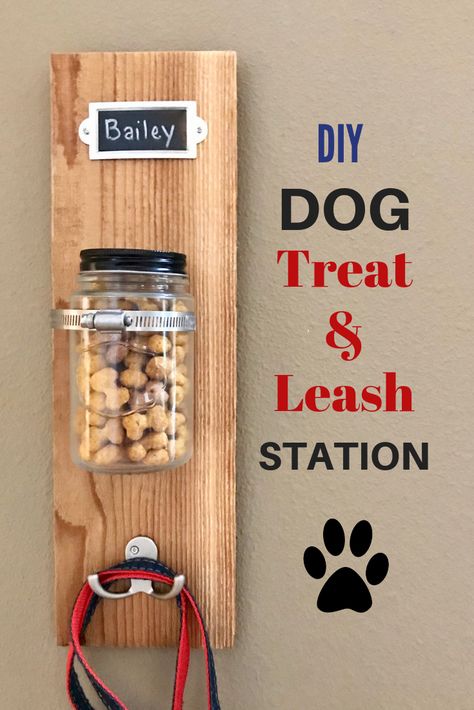 DIY Dog Treat & Leash Station with Milk-Bone #ad Diy Dream Catcher, Katt Grejer, Dogs Diy Projects, Diy Dog Toys, Diy Dog Treats, Dog Rooms, Last Words, Dog Projects, Dog Crafts