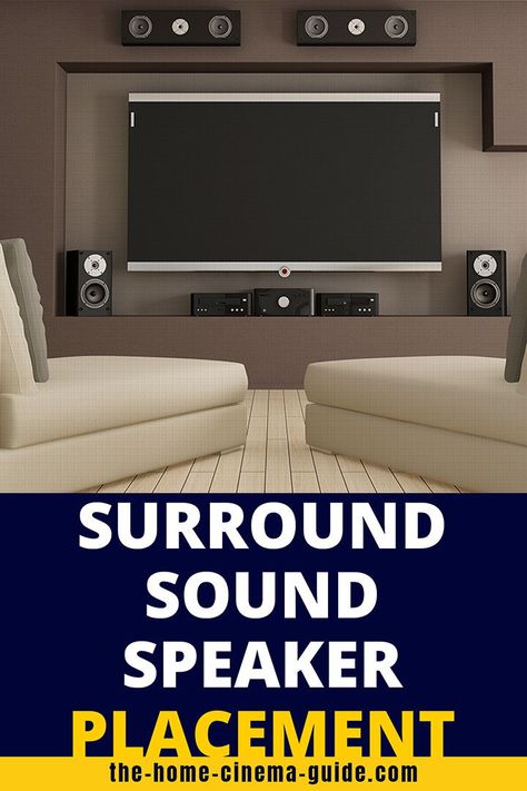 You have the AV receiver. You have the home theater speaker system. Now what? Go the extra mile and get the best sound in your room with my guide to surround sound speaker placement. #HomeCinemaGuide #speakers #surroundsound #hometheater #homecinema Surround Sound Living Room, Home Theater Speaker System, Home Theater Sound System, Best Home Theater System, Wireless Surround Sound, Home Theater Room Design, Theater Room Design, Sound Room, Best Home Theater