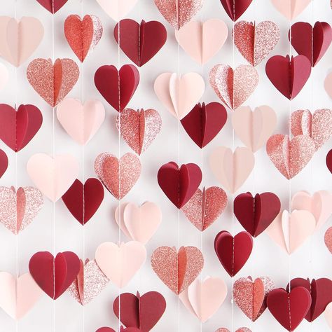 Valentines Day Party Decorations, Galentines Brunch, Silver Party Decorations, Rose Gold Party Decor, Day Party Decorations, Pink Party Decorations, Paper Streamers, Gold Party Decorations, Banner Garland