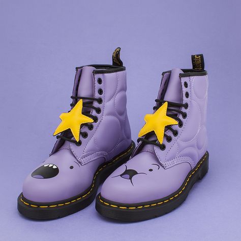 Adventure Time Outfits, Adventure Time Doc Martens, Adventure Time Converse, Celestial Doc Martens, Adventure Time Shoes, Adventure Time Lumpy Space Princess, Space Boots, Doc Martens Purple Laces, Adventure Time Clothes